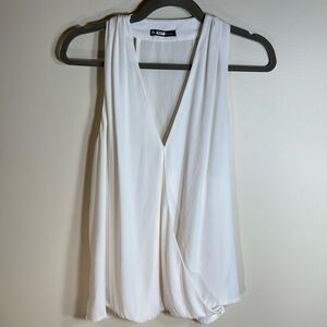 Krisa Surplice Tank Off White Size Large